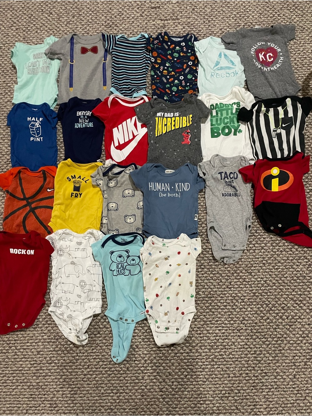 3-6 Months Assorted Short Sleeve Onesie